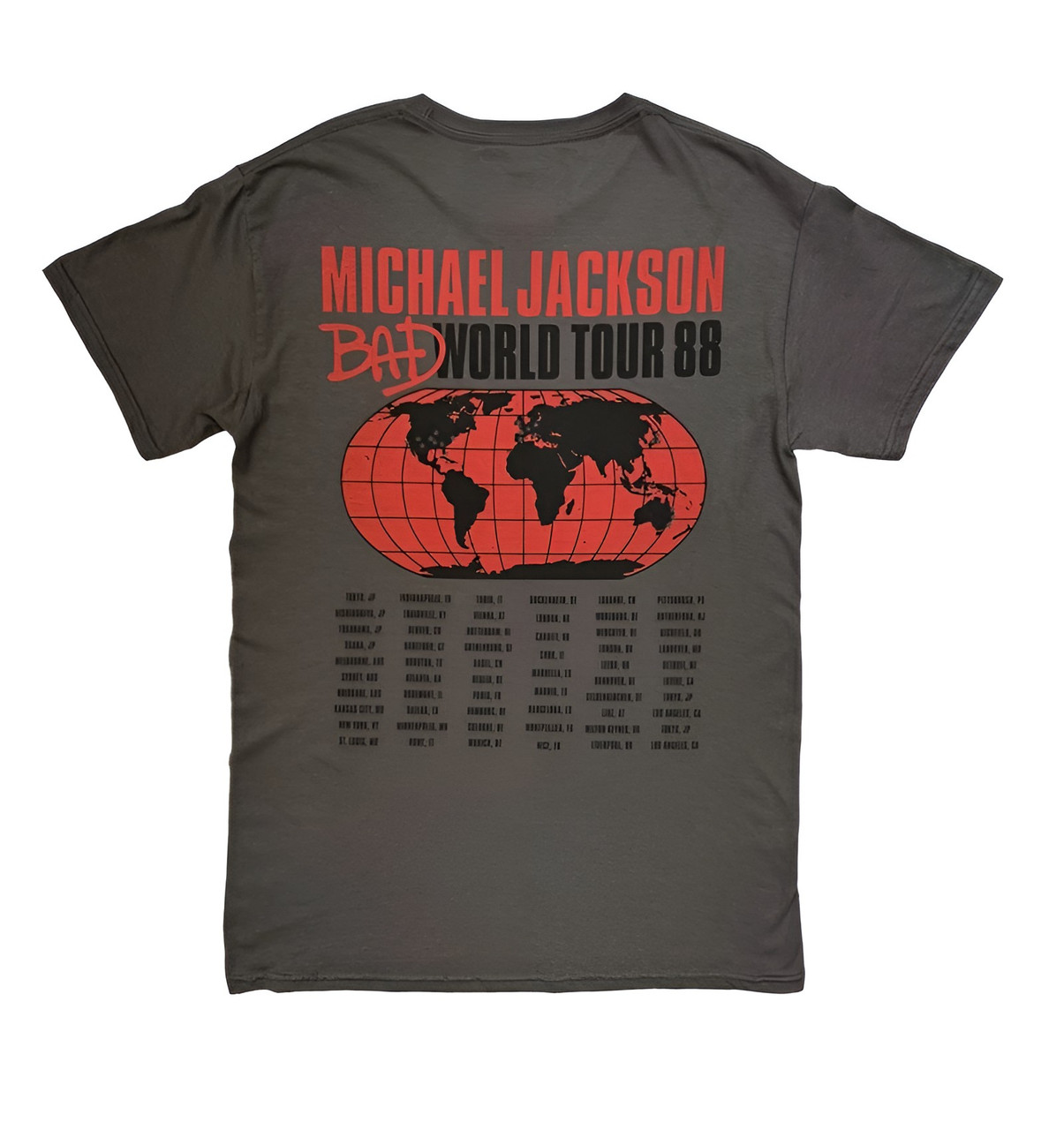 Michael Jackson Bad World Tour '88 T-Shirt Gray - Merch2rock
